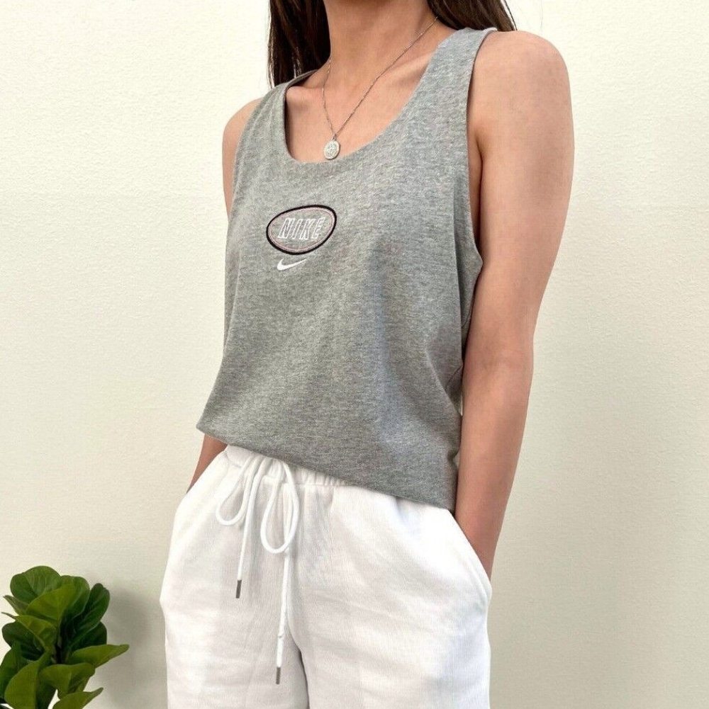 NEW Nike Embroidered Logo Tank Top - Size XS Womens - Grey Pink White Black